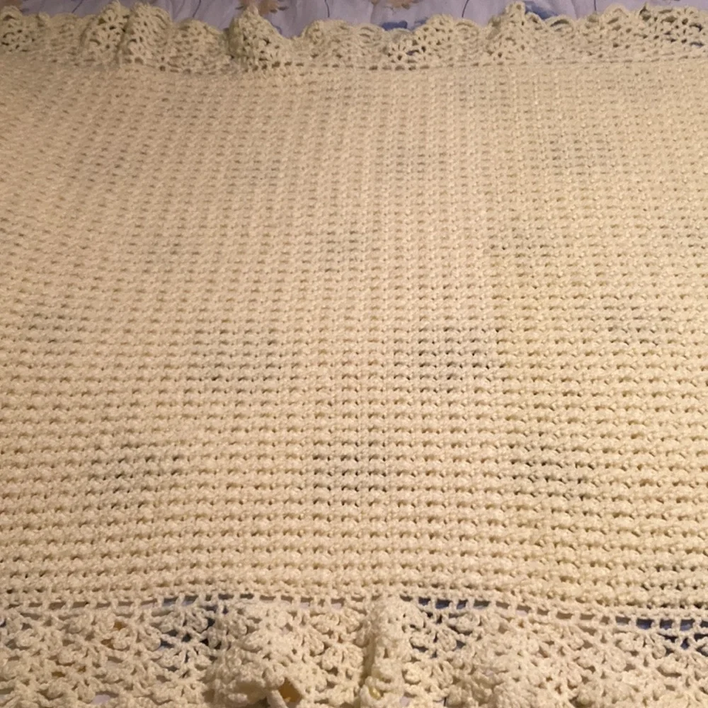 Hand Crocheted Oversized Afghan - 66” x 90”